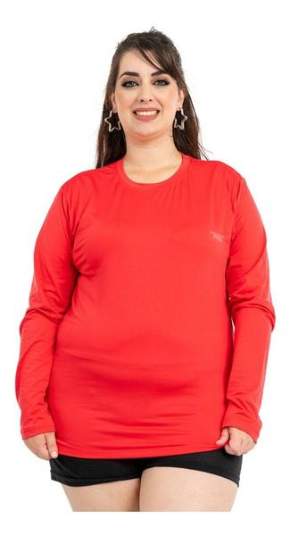 Imagem de Blusa Feminina Manga Longa Plus Size Proteção UV Térmica