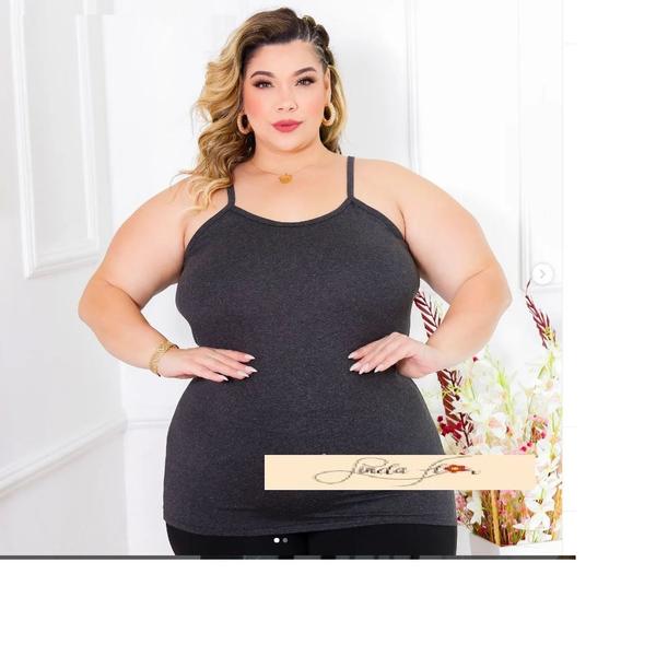 Imagem de Blusa Feminina  Regata Alcinha Plus Size G1, G2 e G3 Diversas Cores