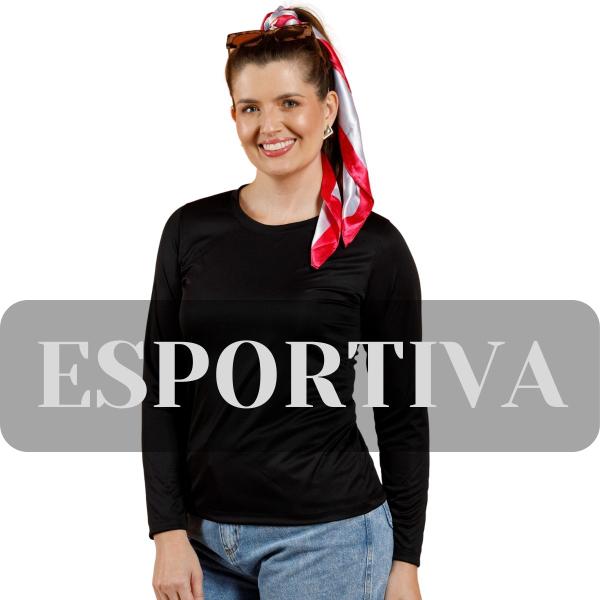 Imagem de Blusa Feminina Suplex Proteção UV+ Esportiva Ultra Leve Fresquinha Slim Fit Básica 3060A