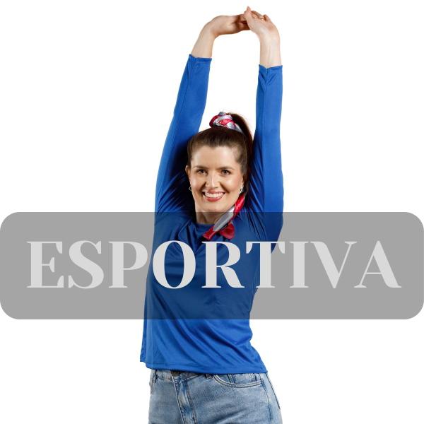 Imagem de Blusa Feminina Suplex Proteção UV+ Esportiva Ultra Leve Fresquinha Slim Fit Básica 3060A