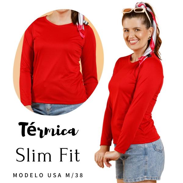 Imagem de Blusa Feminina Suplex Proteção UV+ Esportiva Ultra Leve Fresquinha Slim Fit Básica 3060A