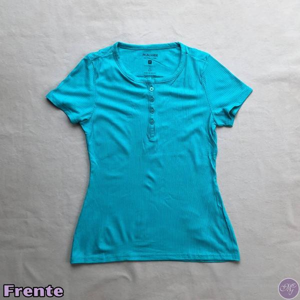 Imagem de Blusa Feminino Viscose Stretch Canelada Manga Curta 70953 - Malwee