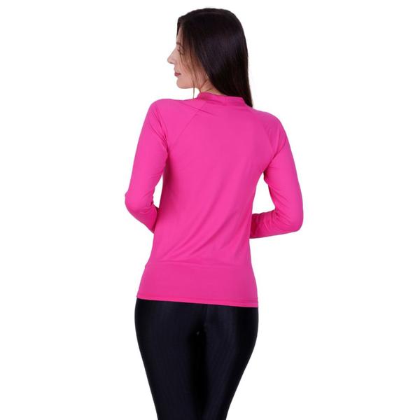 Imagem de Blusa Fitness Térmica Segunda Pele Camisa Proteção Solar UV 50+ Academia Feminina