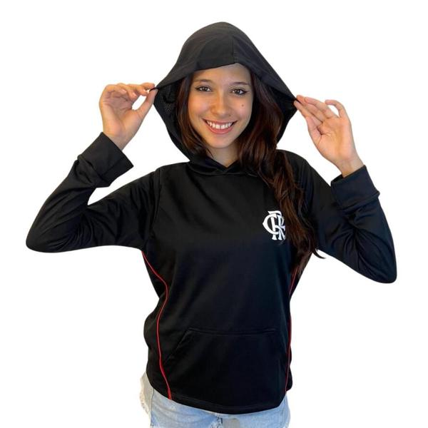 Imagem de Blusa Flamengo Feminino Rain Casaco Preto