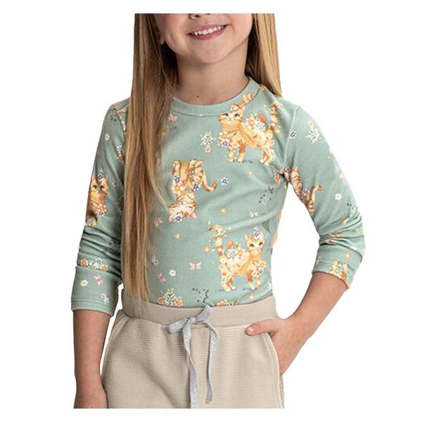 Imagem de Blusa Infantil Feminina Alakazoo Florida ML Verde - 67921