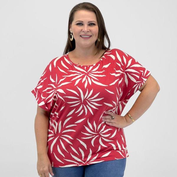 Imagem de Blusa Malwee Plus Size Estampada Manga Curta Feminina