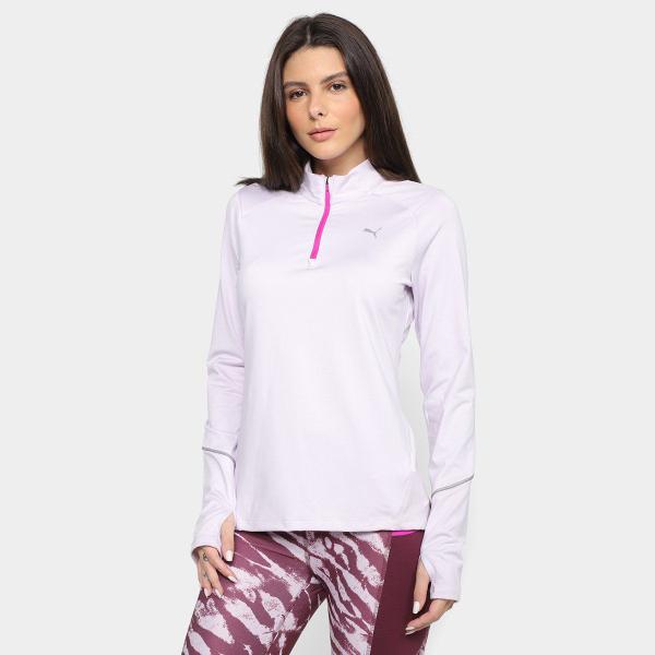 Blusa Puma Run 5K Knit Manga Longa Ziper Feminina Camisa e Camiseta Esportiva Magazine Hiofertas