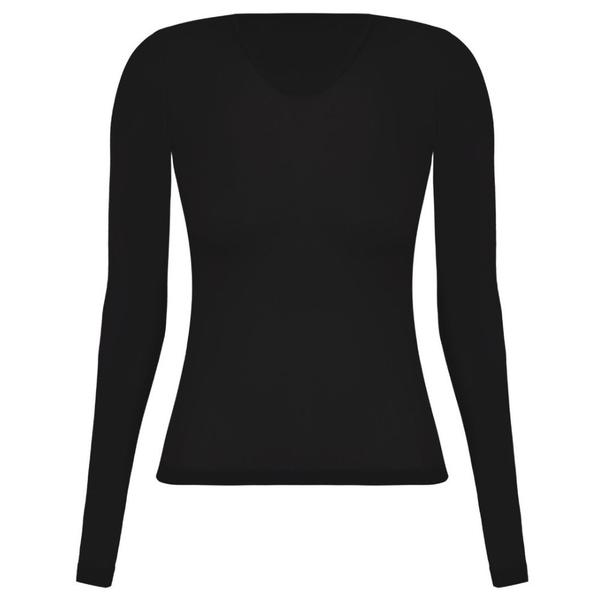 Imagem de Blusa Segunda Pele Feminina Lupo Básica Manga Longa Aderente Confortável Gola Redonda Fio 40