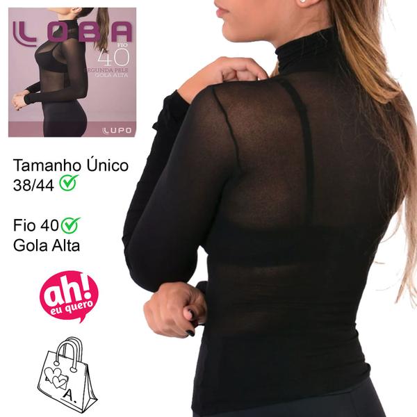 Imagem de Blusa Segunda Pele Gola Alta Manga Longa Fio 40 Lupo 840001 - Tamanho Único 38-44