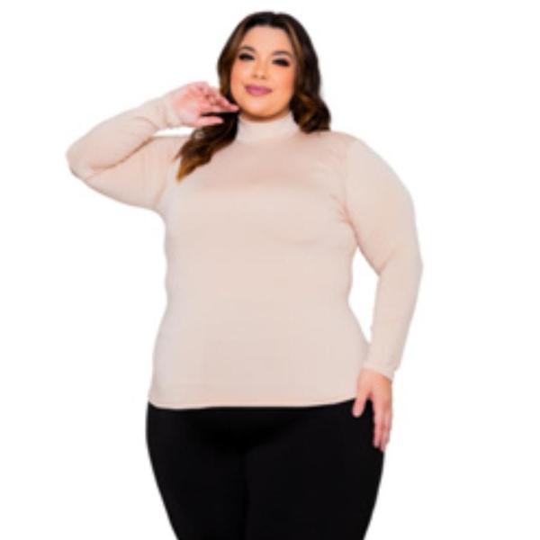 Imagem de Blusa Segunda Pele Gola Alta  Manga Longa Plus Size