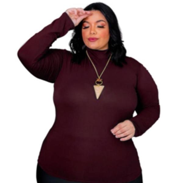 Imagem de Blusa Segunda Pele Gola Alta  Manga Longa Plus Size