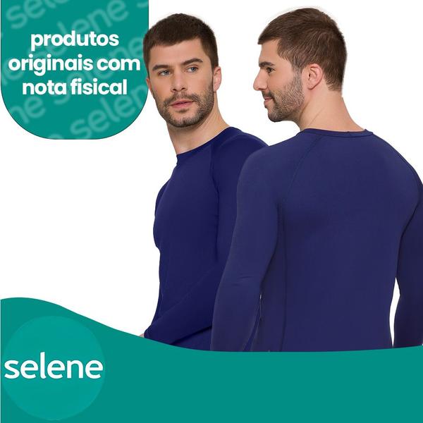 Imagem de Blusa Selene Masculina Academia Em Manga Longa Felpa Segunda Pele Lisa Esporte