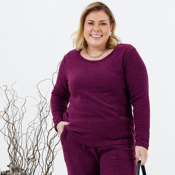 Imagem de Blusa Soft Peluciada Feminina Moda Básica Plus Size 20424A