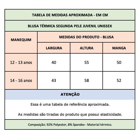 Imagem de Blusa Térmica Juvenil Segunda Pele Inverno - 2 unidades Cor Sortida