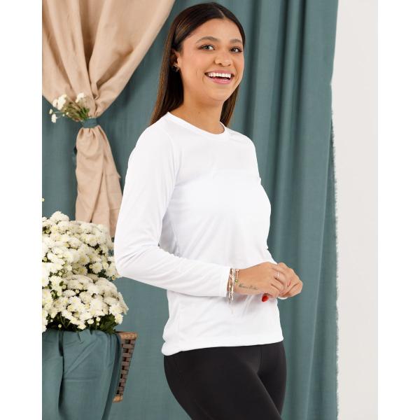 Imagem de Blusa Térmica Proteção UV+50 Suplex Ultra Leve Moda Primavera Verão Slim Fit Feminina 3060A