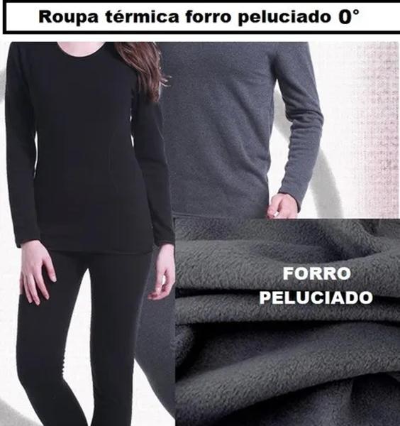 Imagem de Blusa Térmica segunda pele peluciada para frio intenso unissex preta