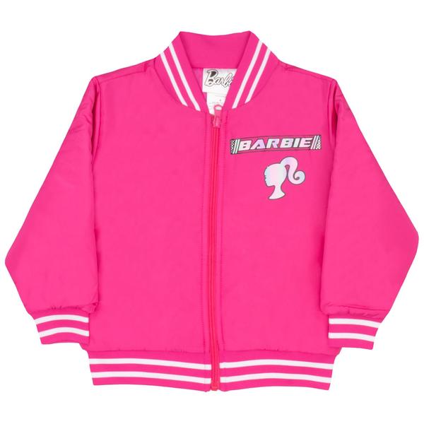 Imagem de Blusão Barbie Girls Racing Bomber Gotta Go para crianças rosa choque