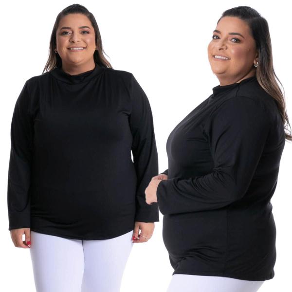 Imagem de Blusas cacharrel feminina kit 2 térmica apeluciada plus size 510.k2