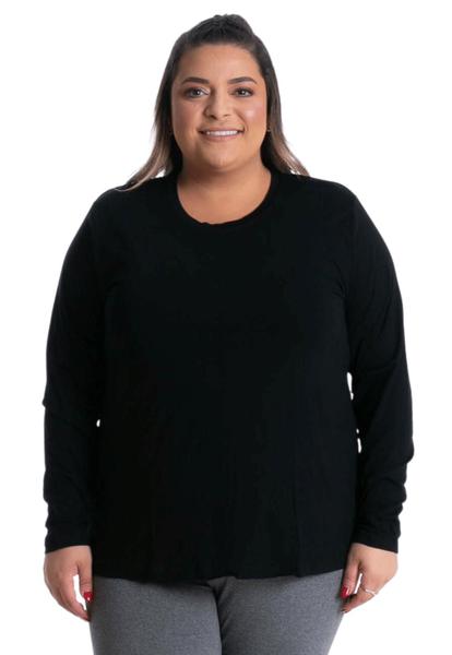 Imagem de Blusas de manga longa térmica peluciada feminina gola redonda plus size 503.c2