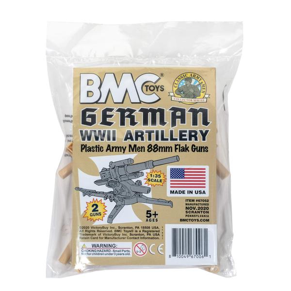 Imagem de BMC Classic WW2 Artilharia Alemã de 88mm - 2pc Tan Plastic Army Men Acessórios