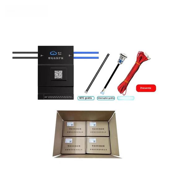 Imagem de BMS Inteligente de Equilíbrio Ativo para Baterias LiFePO4, Li-ion e LTO (4S-24S, 40A-600A)