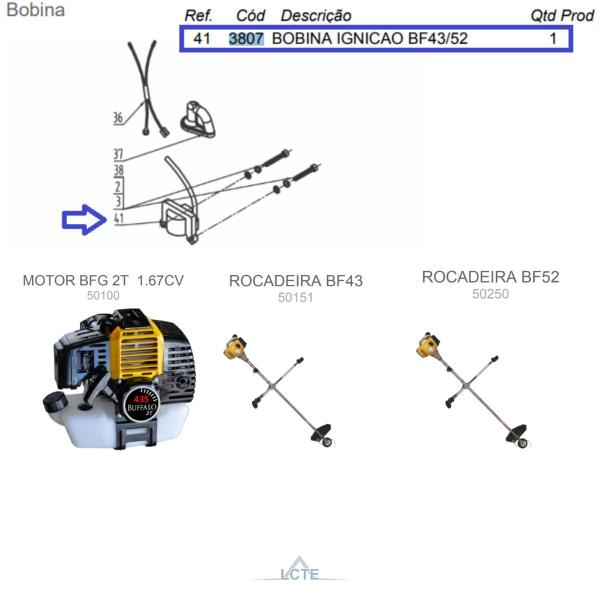 Imagem de Bobina de Ignição Para Roçadeira BF 43 Original Buffalo