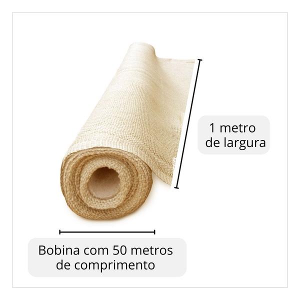 Imagem de Bobina manta Juta sintética natural 1m x 50m decoração