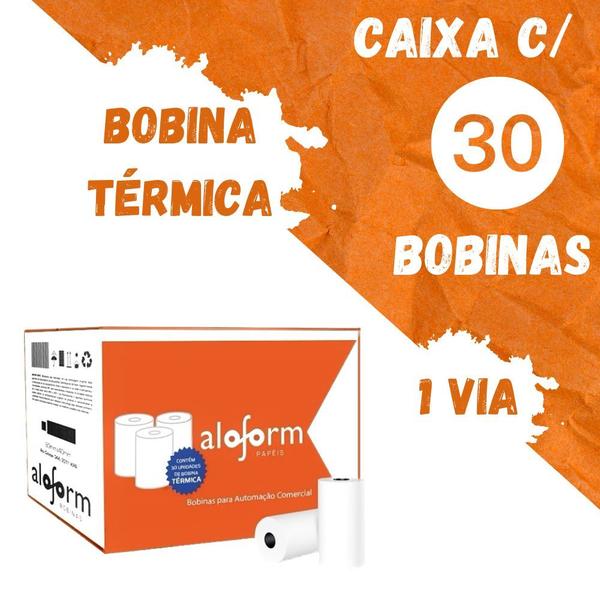 Imagem de Bobina Térmica 80mmx40m Para Cupom Fiscal Com 30un - Aloform