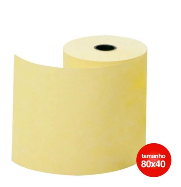 Imagem de Bobina Termica 80x40 Amarela 80mm Kit C/15 Rolos