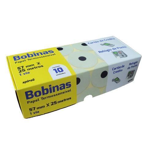 Imagem de Bobina Térmica Pdv 57x 25 Impressora Até 57mm, Caixa C/ 10un