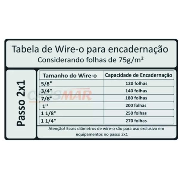 Imagem de Bobina Wire-o Preto 1 1/8 2x1 para 250fls 3.100 anéis