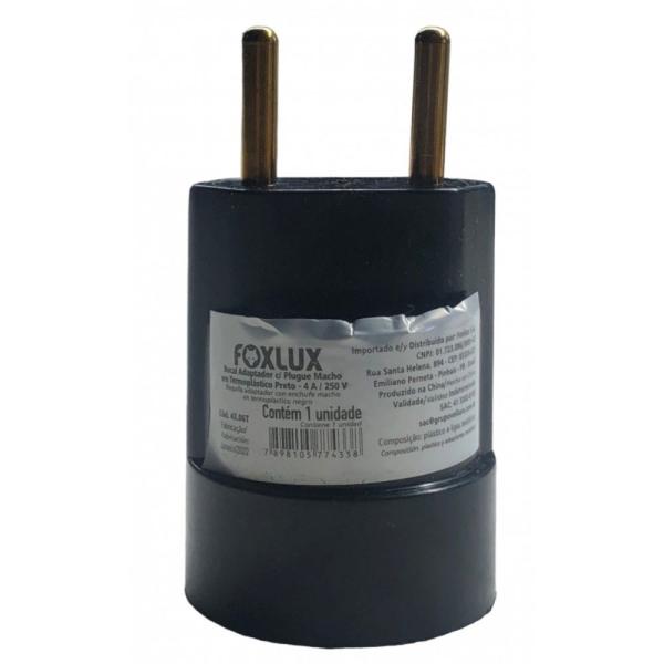 Imagem de Bocal adaptador e-27 c/plug macho preto 43.06t foxlux