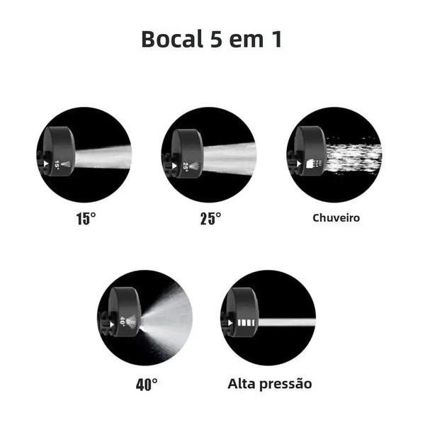 Imagem de Bocal De Lavadora De Alta Pressão 6 Em 1 Com Conector Rápido 1/4 Para Limpeza De Jardim De Carro