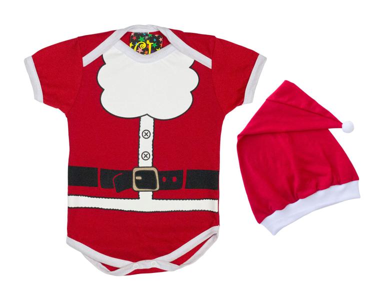 Imagem de Body Bebê Fantasia Natal Papai Noel + Gorro