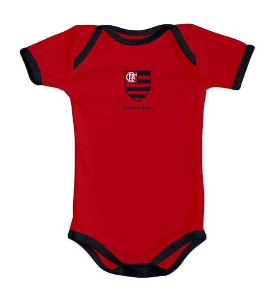 Imagem de Body Bebê Flamengo Curto Vermelho Oficial - Torcida Baby