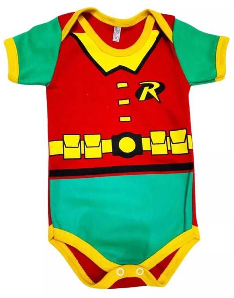 Imagem de Body Bebe Infantil Mesversário Fantasia Personagem ROBIN