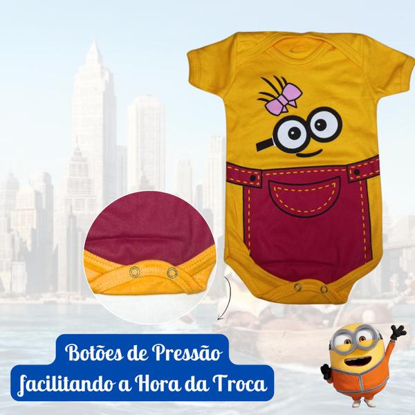 Imagem de Body Fantasia Minions Bebê Feminino Lacinho