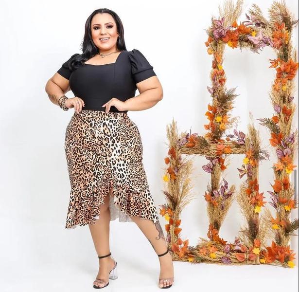 Imagem de Body Plus Size Blusa Manga Princesa Bufante Sensual Moda Blogueira Extra Preto Verão Feminino