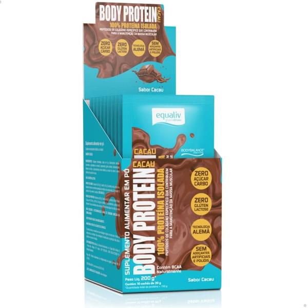 Imagem de Body Protein 100% Isolado Caixa 10 Sachês 20g Equaliv