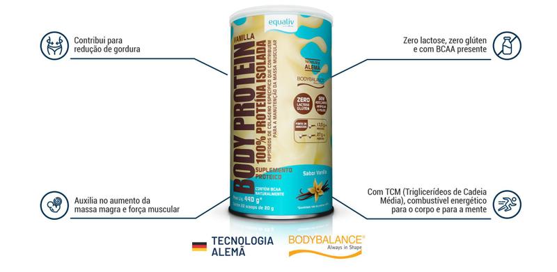 Imagem de Body Protein 100% Proteina Sabor Baunilha 440g - Equaliv