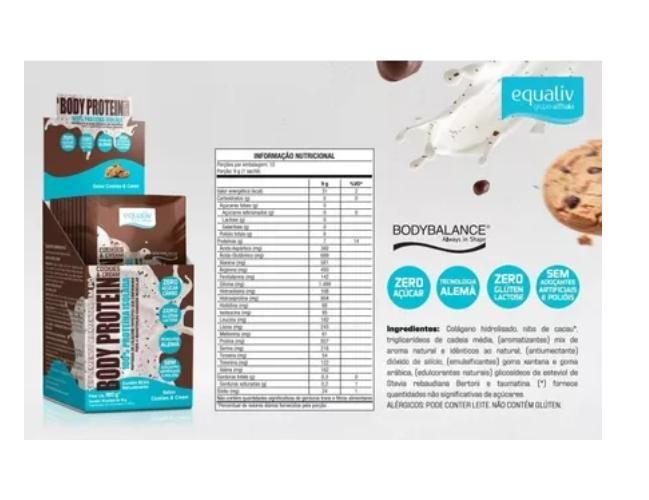 Imagem de Body Protein Cookies e Cream Saches 10 saches de 18g Equaliv