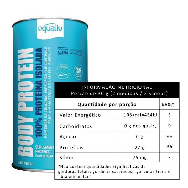 Imagem de BODY PROTEIN PROTEÍNA DE COLÁGENO SABOR NEUTRO 450g  EQUALIV