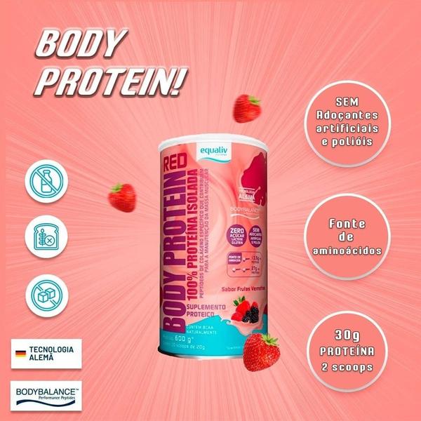 Imagem de Body Protein Red Frutas Vermelhas 100% Proteina 600g Equaliv