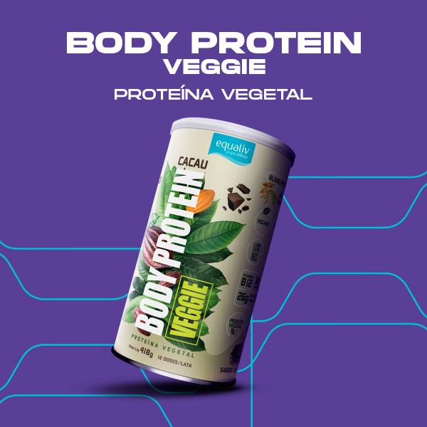 Imagem de Body Protein Veggie 418g - Sabor Cacau Proteina Vegetal - Equaliv