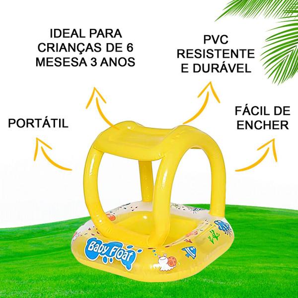 Imagem de Boia Assento Com Proteção Cobertura Bebê Piscina Campo Praia