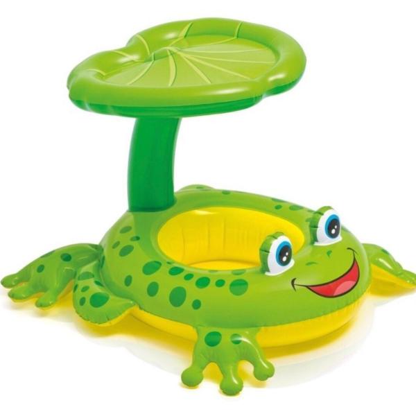 Imagem de Bóia Baby Bote Sapinho Amigo Com Cobertura - Intex Cor Verde