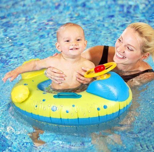 Imagem de Boia Bote Bebê Infantil Inflável Piscina Cobertura Proteção