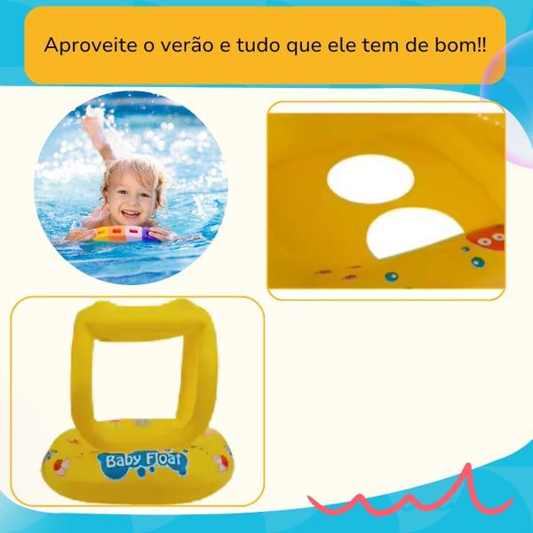 Imagem de Boia Bote Infantil Bebê Com Cobertura Proteção