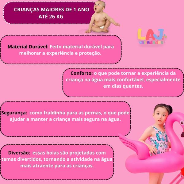 Imagem de Boia Bote Infantil Flamingo Para Piscina Fralda Perninhas