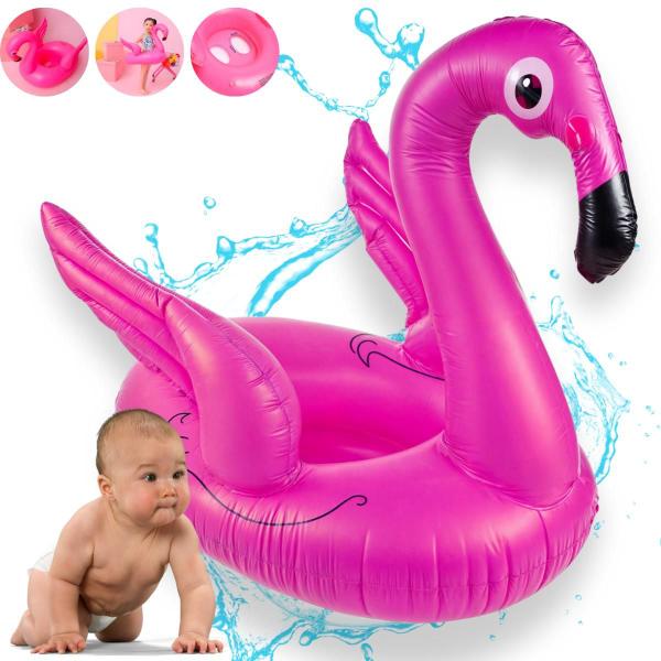 Imagem de Boia Bote Infantil Flamingo Para Piscina Fralda Perninhas